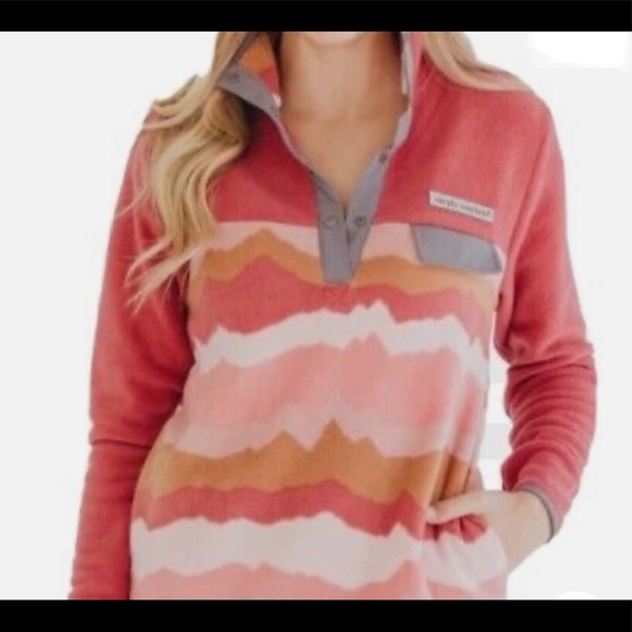 NWT Simply Southern Ladies Fleece Pullover Pink Mountain Color Sz Small - Picture 2 of 4